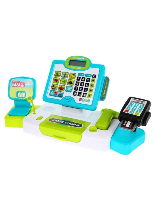 Kids Cash Register Toy with Touch Panel, Card Reader & Scale – Lights & Sounds – Pretend Play Toy 3 Years+ - Image 2